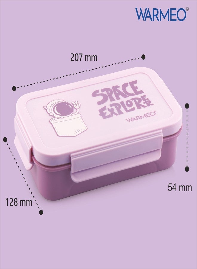 WARMEO علبة طعام WARMEO Apollo معزولة من الفولاذ المقاوم للصدأ، محكمة الإغلاق، مانعة للتسرب، مزودة بغطاء بمشبك قفل، خفيفة الوزن، سهلة التنظيف، مثالية للمكتب والمدرسة والنزهات والسفر، عبوة مزدوجة (600 مل + 200 مل)، لون وردي - Image 2